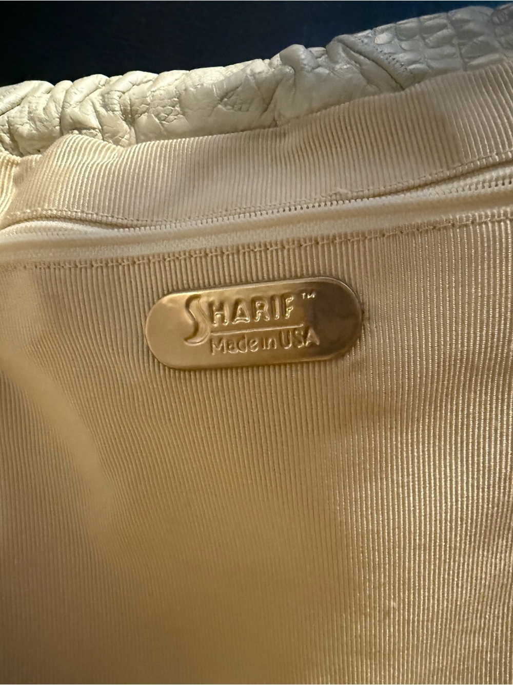 SHARIF Leather Cream Ivory Quilted Patchwork 1980 Shoulder Bag Quiet Luxury VTG - Picture 6 of 15